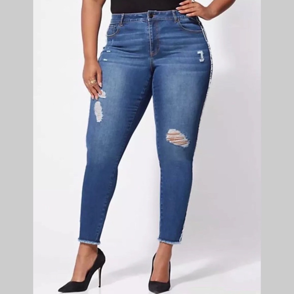 New fashion to figure plus size jeans 24